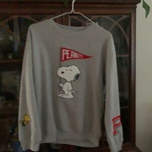 Peanuts snoppy sweatshirt Woodstock on sleeve